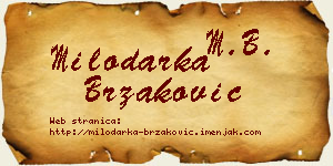 Milodarka Brzaković vizit kartica